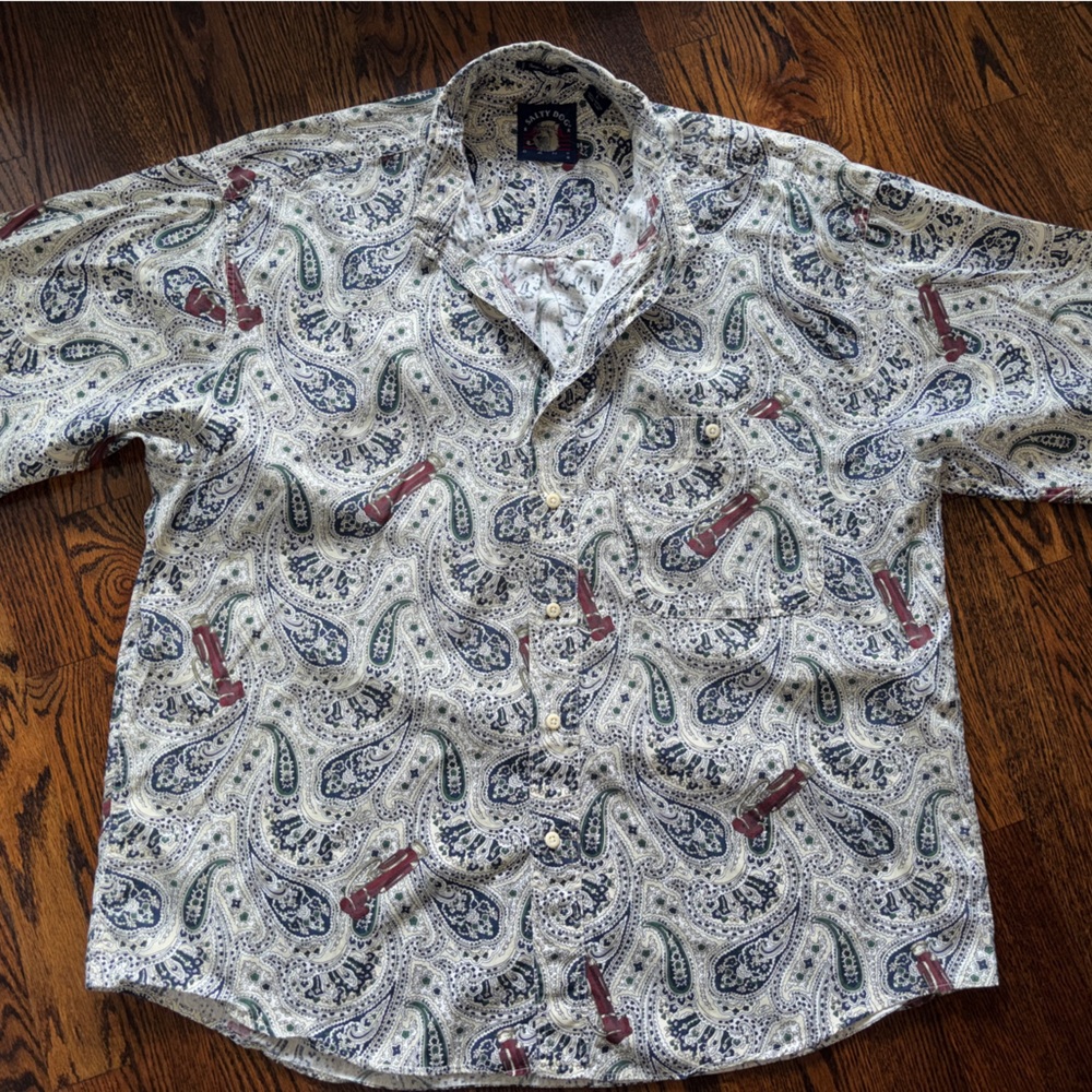 Men’s Salty Dog Shirt Paisley Golf Bag All over Print Button -Down Fancy Grandpa